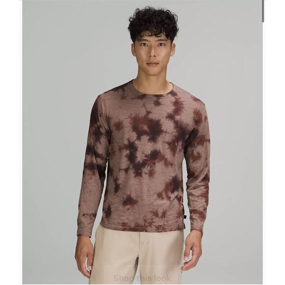 Lululemon Size M Lab Wool Blend Tie Dye Long Sleeve MITD Brown NWT $98 - Picture 1 of 5